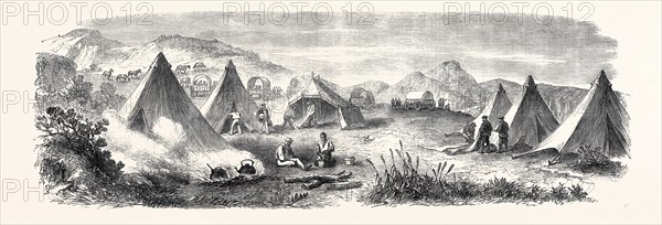 THE DUKE OF EDINBURGH'S CAMP AT BUFFALO NEK, NEAR THE HUNTING GROUND ON THE KNYSNA, SOUTH AFRICA, 1867