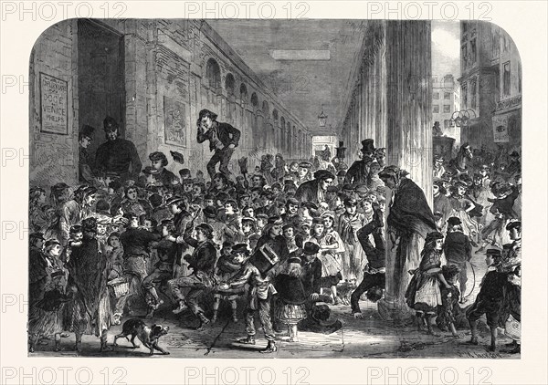 ENGAGING CHILDREN FOR THE CHRISTMAS PANTOMIME AT DRURY LANE THEATRE, LONDON, UK, 1867