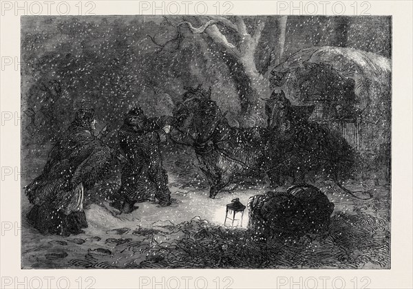 STUCK IN THE SNOW, DRAWN BY C. ROBINSON, 1867
