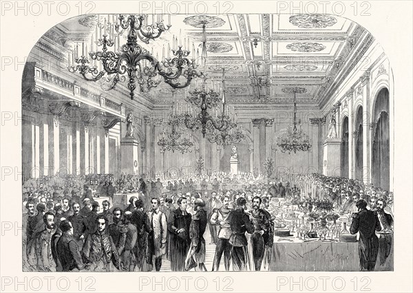 BANQUET GIVEN AT THE EXCHANGE, GOTTENBURG, ON THE OCCASION OF OPENING THE RAILWAY BETWEEN GOTTENBURG AND STOCKHOLM, 1862