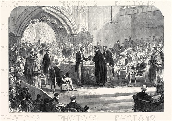 PRESENTATION OF THE FREEDOM OF THE CITY OF LONDON TO THE DUKE OF EDINBURGH, AT GUILDHALL, UK, 1866