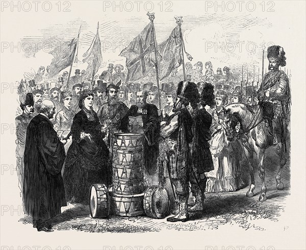 PRESENTATION OF COLOURS TO THE 93RD SUTHERLAND HIGHLANDERS IN THE QUEEN'S PARK, EDINBURGH, 1871