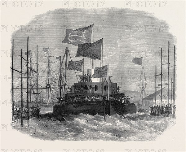 LAUNCH OF H.M.S. CYCLOPS AT BLACKWALL, 1871