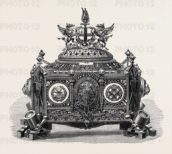 CASKET PRESENTED TO PRINCE ARTHUR WITH THE FREEDOM OF THE CITY OF LONDON, 1871