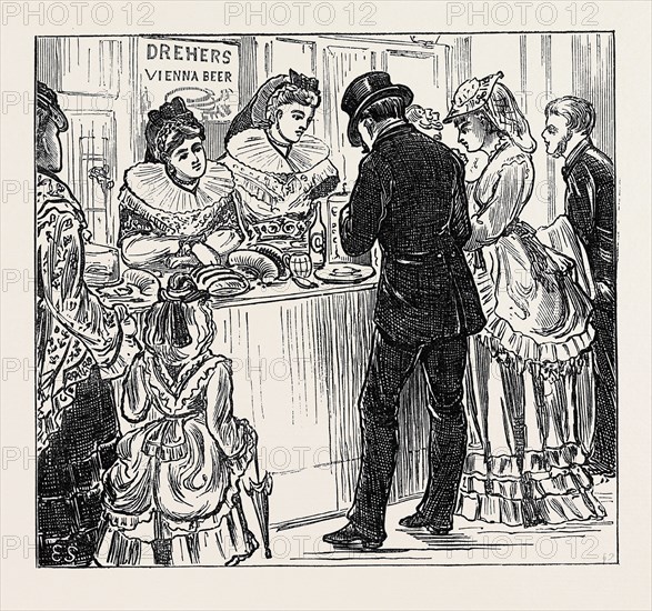 SKETCHES IN THE INTERNATIONAL EXHIBITION: THE WÃúRTEMBURG REFRESHMENT STALL, 1871