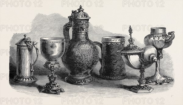 TANKARDS, GOBLETS, AND CUPS, ART LOAN COLLECTION, SOUTH KENSINGTON MUSEUM, LONDON, 1871