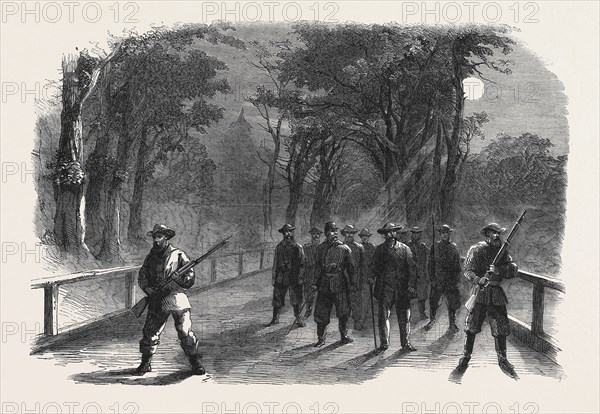 THE CIVIL WAR IN AMERICA: UNIONIST SCOUTING PARTY IN THE VIRGINIAN WOODS IN THE NEIGHBOURHOOD OF ALEXANDRIA