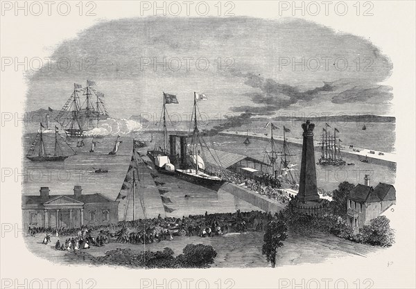 ARRIVAL OF HIS ROYAL HIGHNESS AT KINGSTOWN HARBOUR, THE PRINCE OF WALES IN IRELAND, JULY 13, 1861