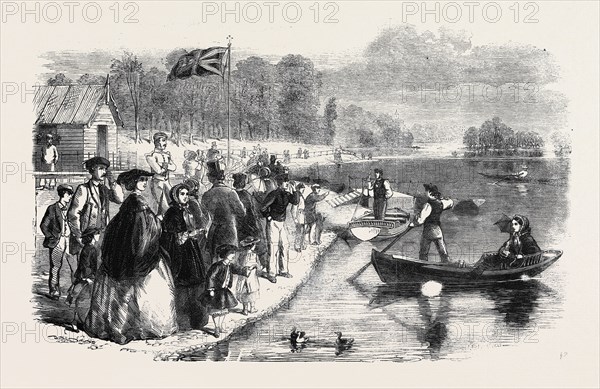 PLEASURE BOATS ON THE ORNAMENTAL WATER IN REGENT'S PARK