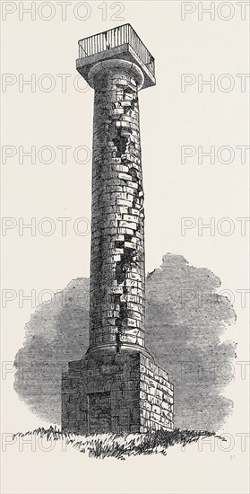 THE JESSOP MONUMENT, CODNOR PARK, DERBYSHIRE, STRUCK BY LIGHTNING ON THE 8TH INST., JULY 27, 1861