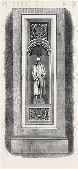 ROYAL HORTICULTURAL SOCIETY'S GARDENS, SOUTH KENSINGTON: STATUE OF JAMES WATT IN THE EASTERN CENTRAL ARCADE