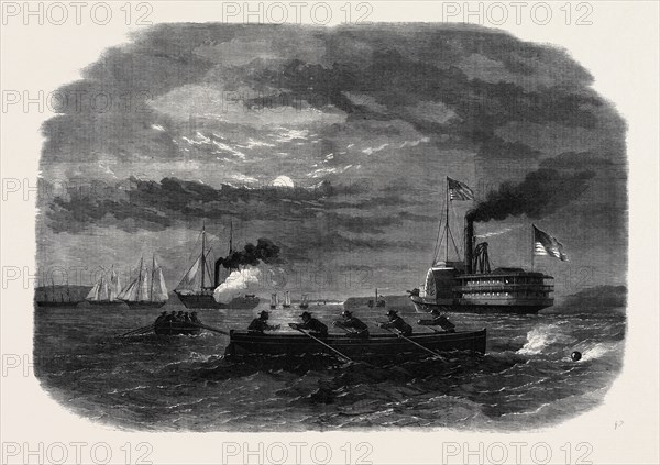THE CIVIL WAR IN AMERICA: CUTTING OFF A CONFEDERATE DESPATCH GALLEY ON THE POTOMAC NEAR FREESTONE POINT