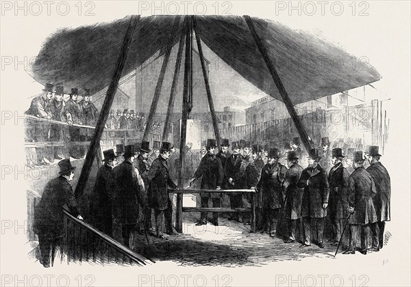 LORD BERNERS LAYING THE FOUNDATION STONE OF THE AGRICULTURAL HALL, ISLINGTON