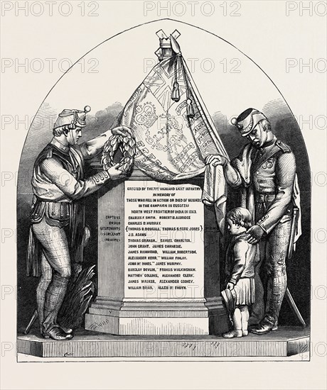 MONUMENT IN GLASGOW CATHEDRAL TO THE MEMORY OF OFFICERS AND MEN OF THE 71ST REGIMENT, BY W. BRODIE, R.S.A., 1868