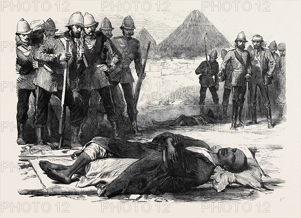 THE WAR IN ABYSSINIA: KING THEODORE, AS HE LAY DEAD AT MAGDALA, APRIL 13, 1868