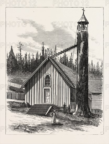 WASHINGTON TERRITORY: THE EPISCOPAL CHURCH AND BELFRY AT TACOMA