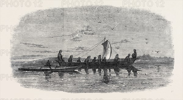 SKIN BOATS USED BY THE NATIVES OF POINT BARROW