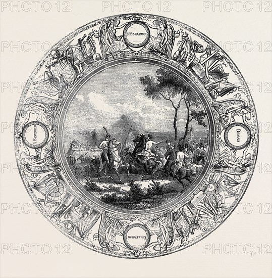 SEVRES PLATE, PAINTED WITH A SCENE FROM THE BATTLE OF MARENGO, FOR THE EMPEROR NAPOLEON I