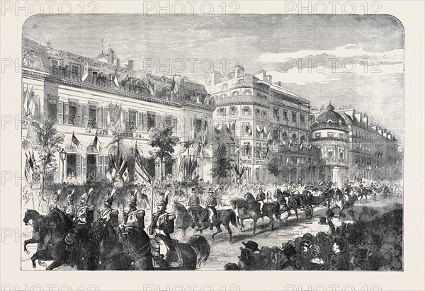 THE ROYAL AND IMPERIAL PROCESSION PASSING THE BOULEVARD DES ITALIENS, PARIS