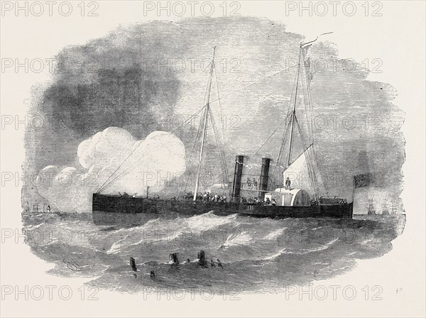 THE RECRUIT" STEAM GUN BOAT; The bombardment of Taganrog, in the Sea of Azoff, which was so successfully performed by Lieutenant Day, in the "Recruit", on the 3rd June last, has illustrated forcibly the great service which may be derived in the present war from the possession of a large flotilla of such vessels for the general purposes of naval warfare.