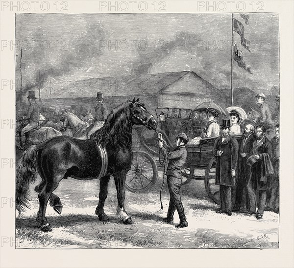 THE ROYAL AGRICULTURAL SOCIETY'S SHOW AT BEDFORD, HORSE PARADE BEFORE THE CROWN PRINCE AND PRINCESS OF GERMANY, JULY 25, 1874