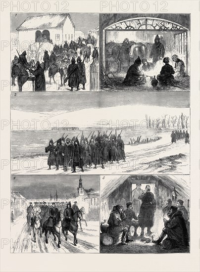 THE EASTERN QUESTION, WITH THE TURKS: ALEXINATZ DURING THE ARMISTICE: 1. The Commandant's Department: Waiting for Orders of the Day; 2. The "Crown" Inn: "Rent Free"; 3. Present State of the TÃªte du Pont; 4. Hafiz Pasha Starting for a Reconnoitre; 5. In the Servian Camp: A Parley with the Enemy, "Dolo Den" (Good Day)