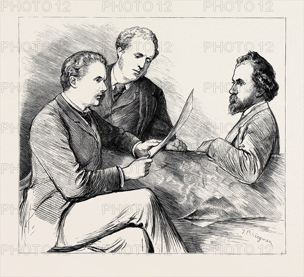 THE NEW ASSOCIATES OF THE ROYAL ACADEMY: MARCUS STONE, A.R.A. (LEFT), MR. W.W. OULESS, A.R.A. (CENTRE), MR. PETER GRAHAM, A.R.A. (RIGHT)