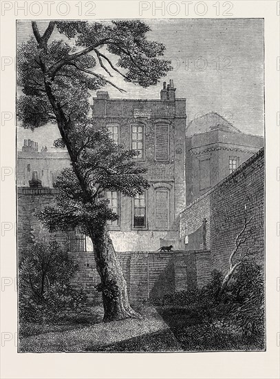 THE HOUSE OF MILTON: "THE PRETTY GARDEN HOUSE IN PETTY FRANCE", NUMBER 19, YORK STREET, WESTMINSTER, LONDON, WHERE MILTON RESIDED (NOW DEMOLISHED), "SACRED TO MILTON, THE PRINCE OF POETS"