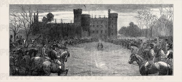 VISIT OF H.R.H. THE DUKE OF CONNAUGHT TO KILKENNY CASTLE, MEET OF THE FOXHOUNDS