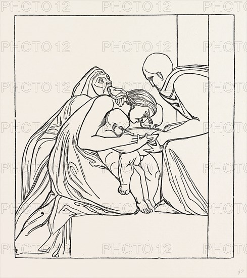 "Feed the hungry," from a bas-relief of John Flaxman