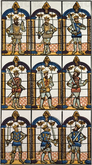 PAINTED WINDOW, TWO SAXON EARLS OF MERCIA, AND SEVEN NORMAN EARLS OF CHESTER