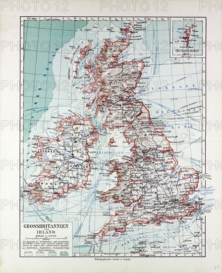 MAP OF GREAT BRITAIN AND IRELAND, 1899