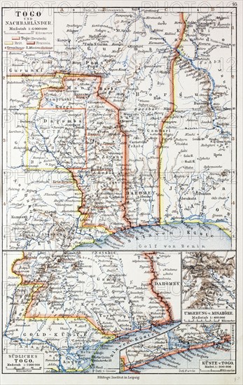 MAP OF THE REPUBLIC OF TOGO, 1899