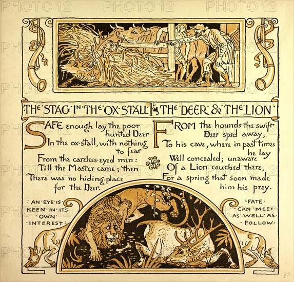 THE STAG IN THE OX STALL; THE DEER AND THE LION