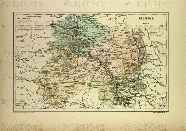 MAP OF MARNE, FRANCE