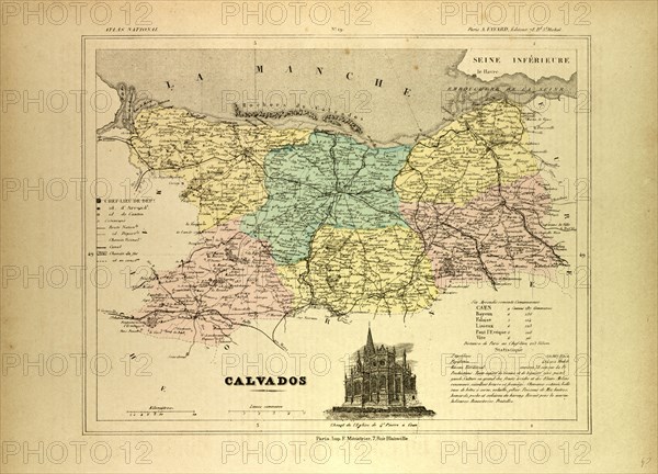 MAP OF CALVADOS, FRANCE