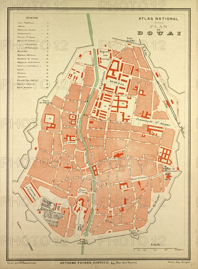 MAP OF DOUAI, FRANCE