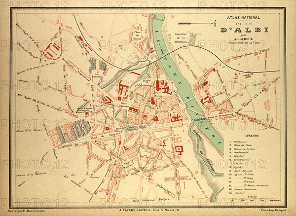 MAP OF ALBI, FRANCE