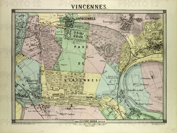 MAP OF VINCENNES, FRANCE