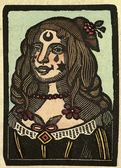 illustration of English tales, folk tales, and ballads. A woman with a star on her face and a flower in her hair