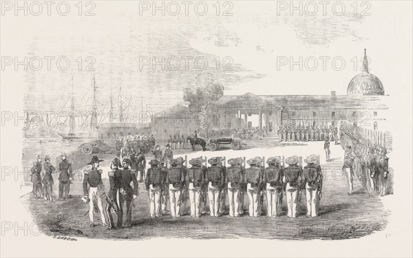 HONOURS PAID TO THE REMAINS OF CAPTAIN HYDE PARKER, BY THE ENGLISH, FRENCH, AND TURKISH TROOPS, 1854
