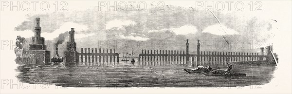 THE BARRAGE OF THE NILE, 1854. Some eighteen miles below Cairo, on the Western, or Rosetta, branch of the Nile, are the works of The Barrage