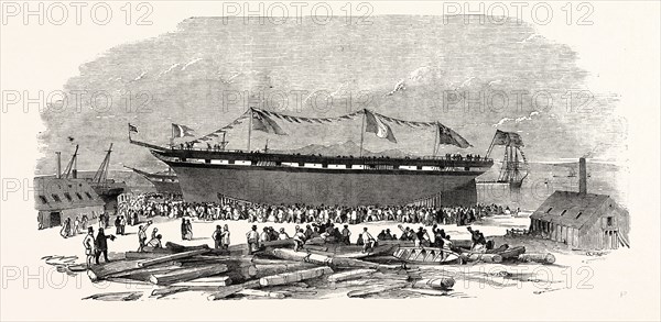 LAUNCH OF THE NAPOLEON III, AT ARDROSSAN