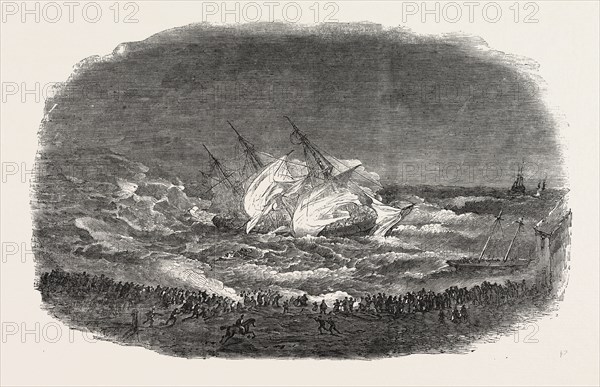 WRECK OF THE TROOP-SHIP CHARLOTTE. ATTEMPT OF THE LIFE-BOAT, 1854