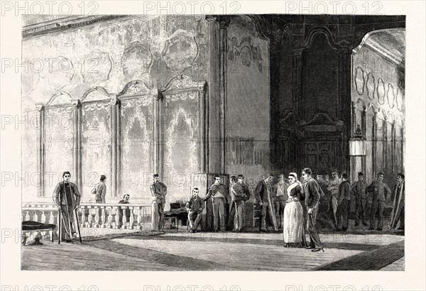 THE BRITISH OCCUPATION OF EGYPT, THE CITADEL HOSPITAL, CAIRO: CONVALESCENTS IN HOSPITAL, WARD OF CENTRE DIVISION