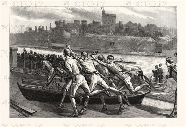 A BOY'S LIFE AT ETON: A BOAT RACE (HOUSE FOURS) FROM WINTER'S YARD, UK