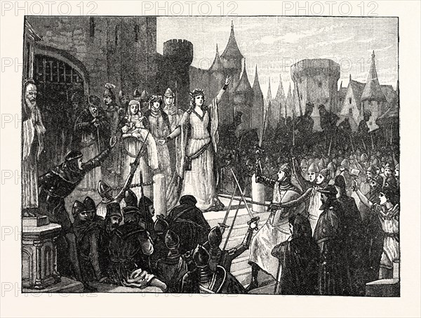 THE COUNTESS DE MONTFORT INCITING THE PEOPLE OF RENNES TO RESIST THE FRENCH KING