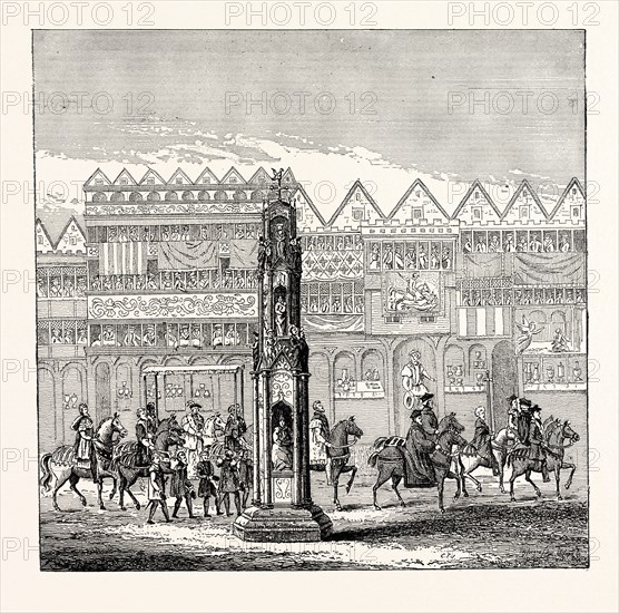 CHEAPSIDE CROSS, AS IT APPEARED IN 1547, Showing part of the Procession of Edward VI. to his Coronation