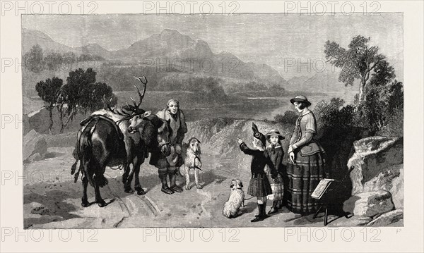 HER MAJESTY THE QUEEN, THE PRINCESS ROYAL, AND THE PRINCE OF WALES AT LOCH LAGGAN, SCOTLAND