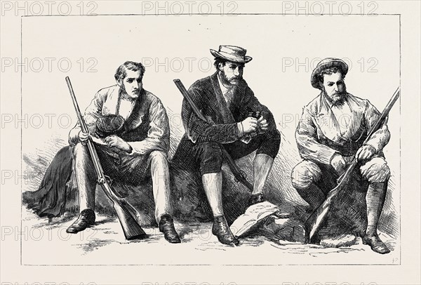 THE SEARCH FOR DR. LIVINGSTONE: (FROM LEFT TO RIGHT) W.O. LIVINGSTONE, ESQ.; LIEUTENANT L.S. DAWSON; LIEUTENANT W. HENN